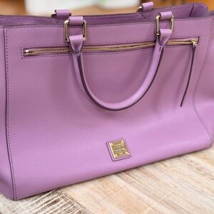 Dooney & Bourke Purple Leather Tote Bag
